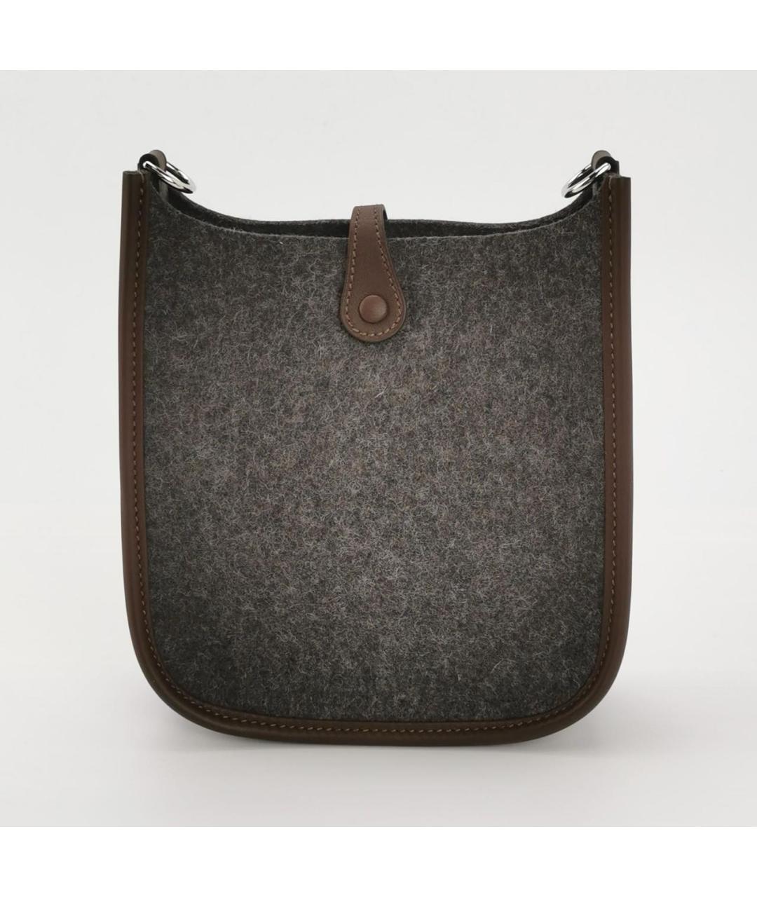 HERMES Антрацитовая шерстяная сумка через плечо, фото 4