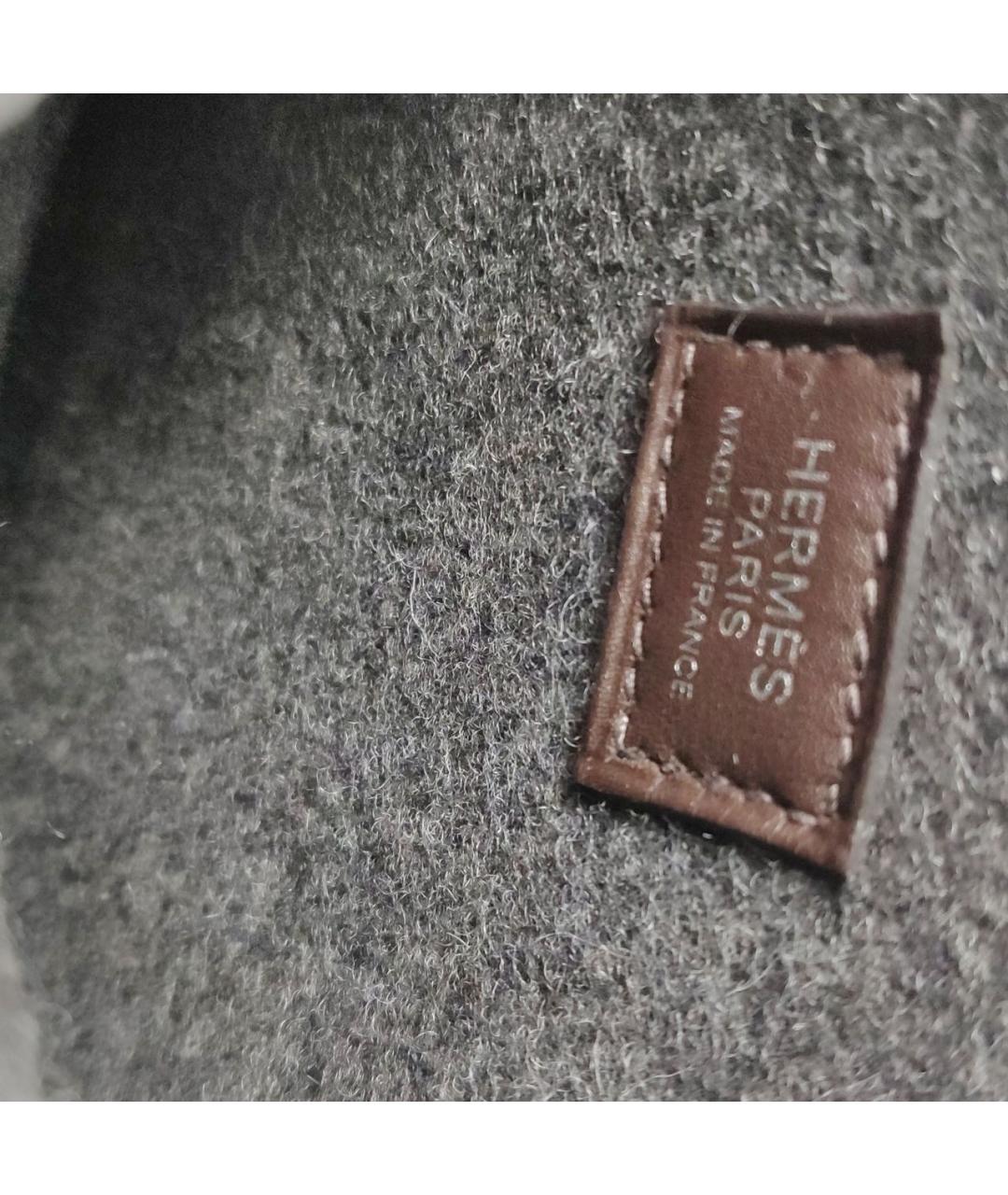 HERMES Антрацитовая шерстяная сумка через плечо, фото 8