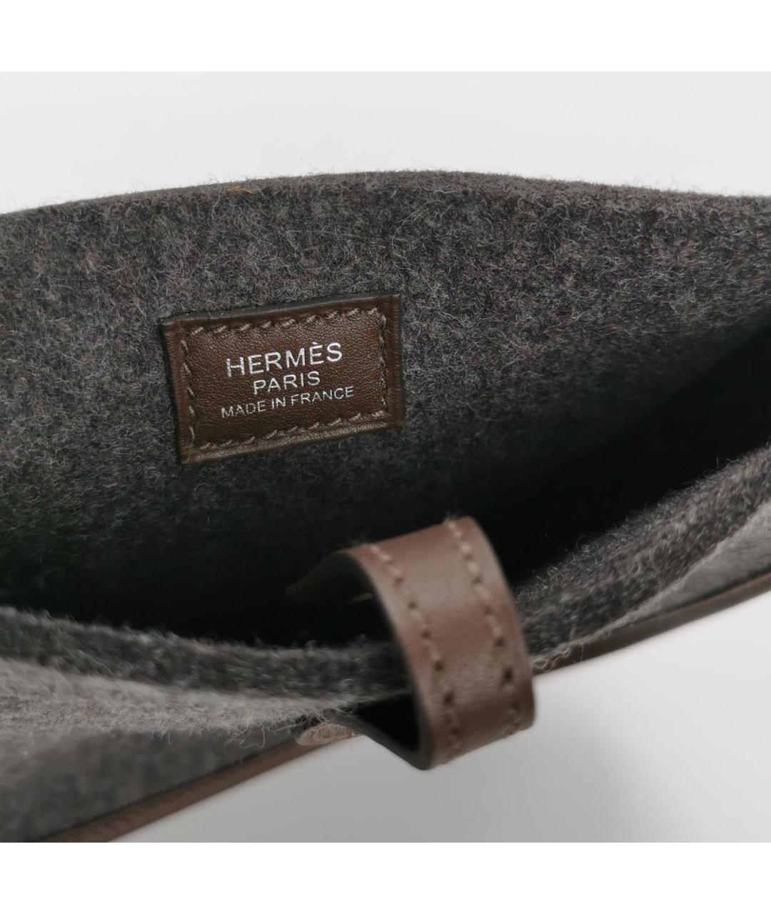 HERMES Антрацитовая шерстяная сумка через плечо, фото 7