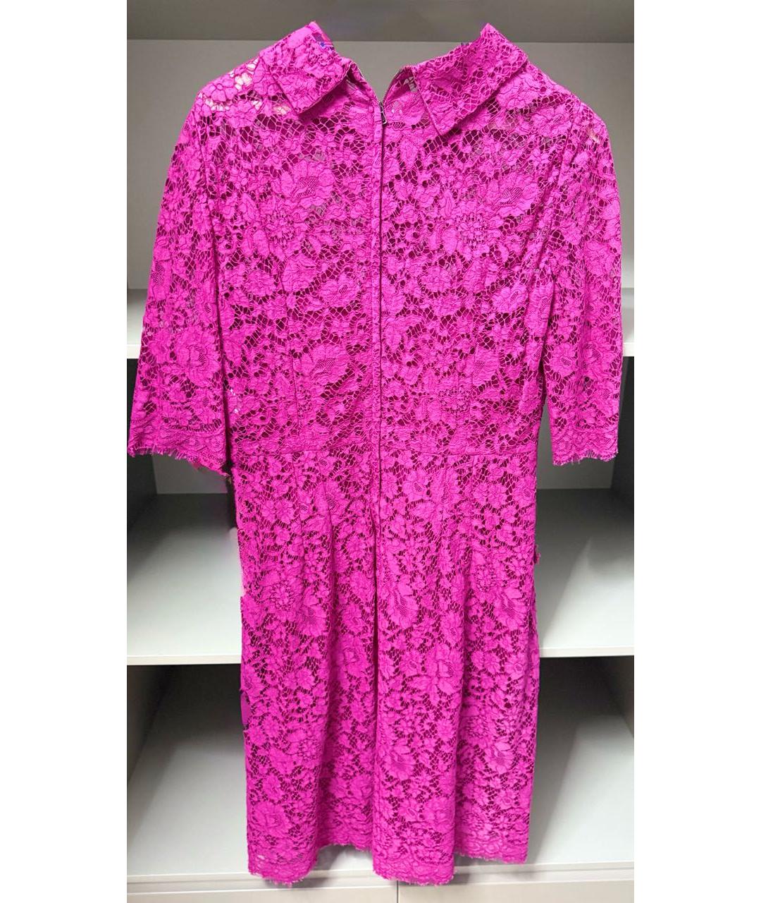 DOLCE&GABBANA Фуксия кружевное коктейльное платье, фото 2
