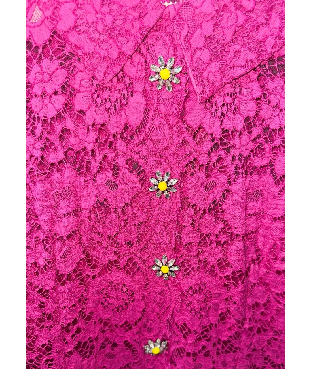 DOLCE&GABBANA Фуксия кружевное коктейльное платье, фото 4