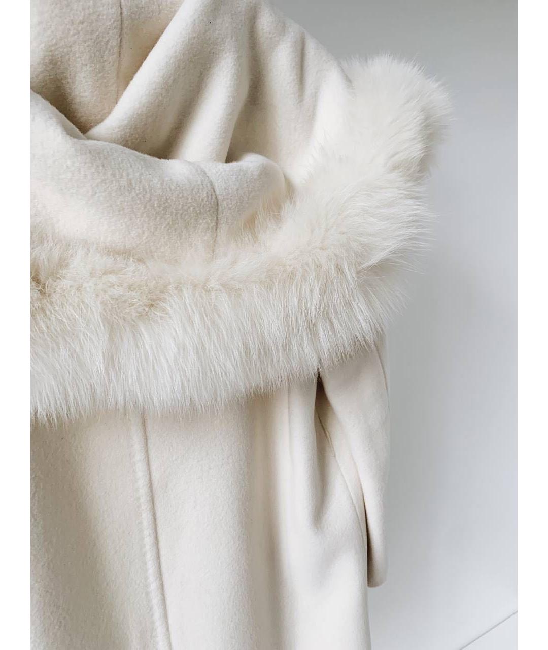 MAX MARA STUDIO Белое шерстяное пальто, фото 3