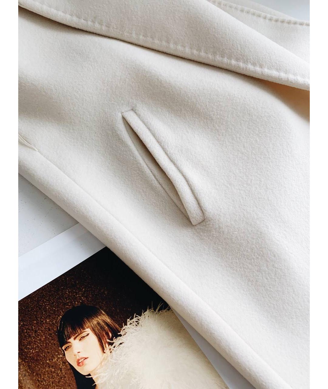 MAX MARA STUDIO Белое шерстяное пальто, фото 5