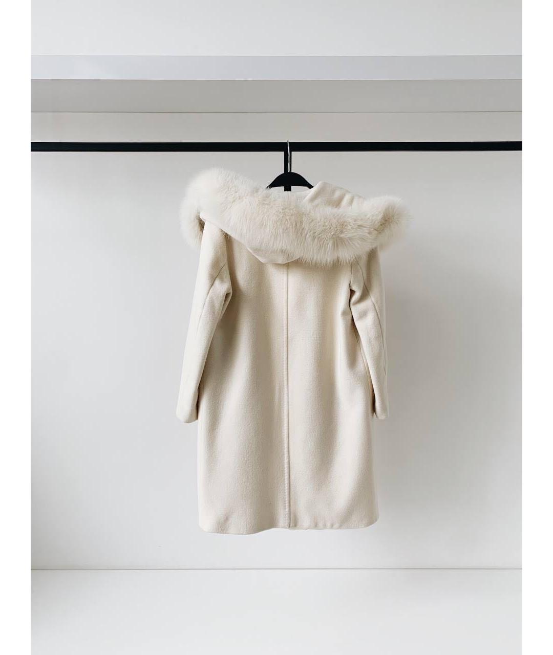 MAX MARA STUDIO Белое шерстяное пальто, фото 2