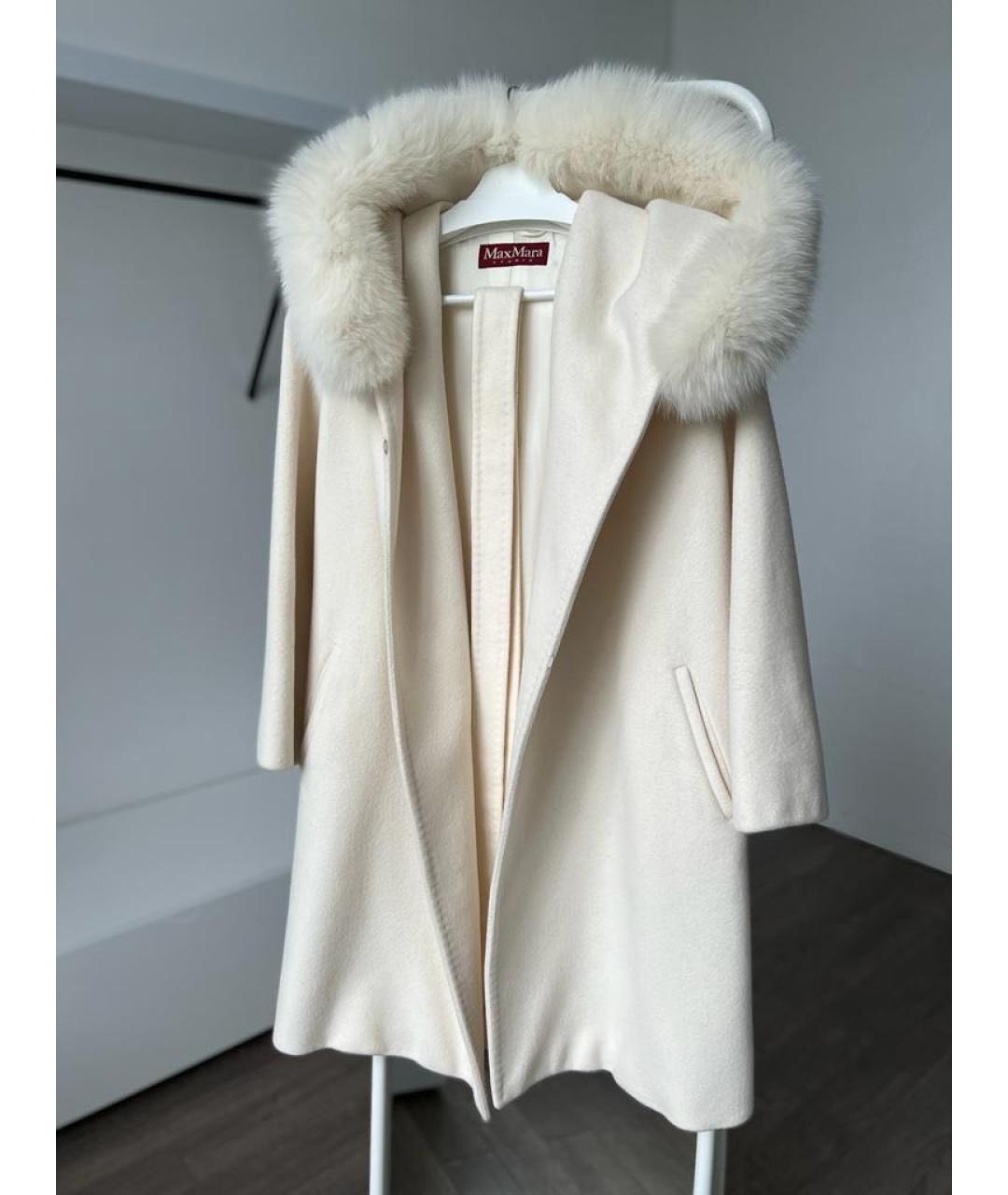 MAX MARA STUDIO Белое шерстяное пальто, фото 9