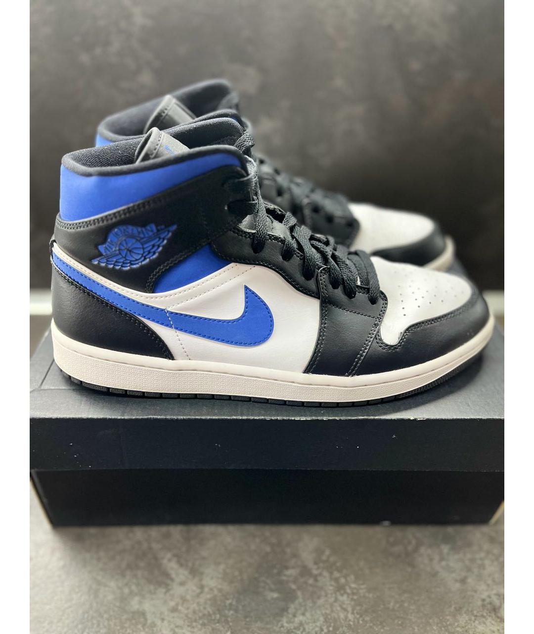 NIKE Синие кожаные высокие кроссовки / кеды, фото 6