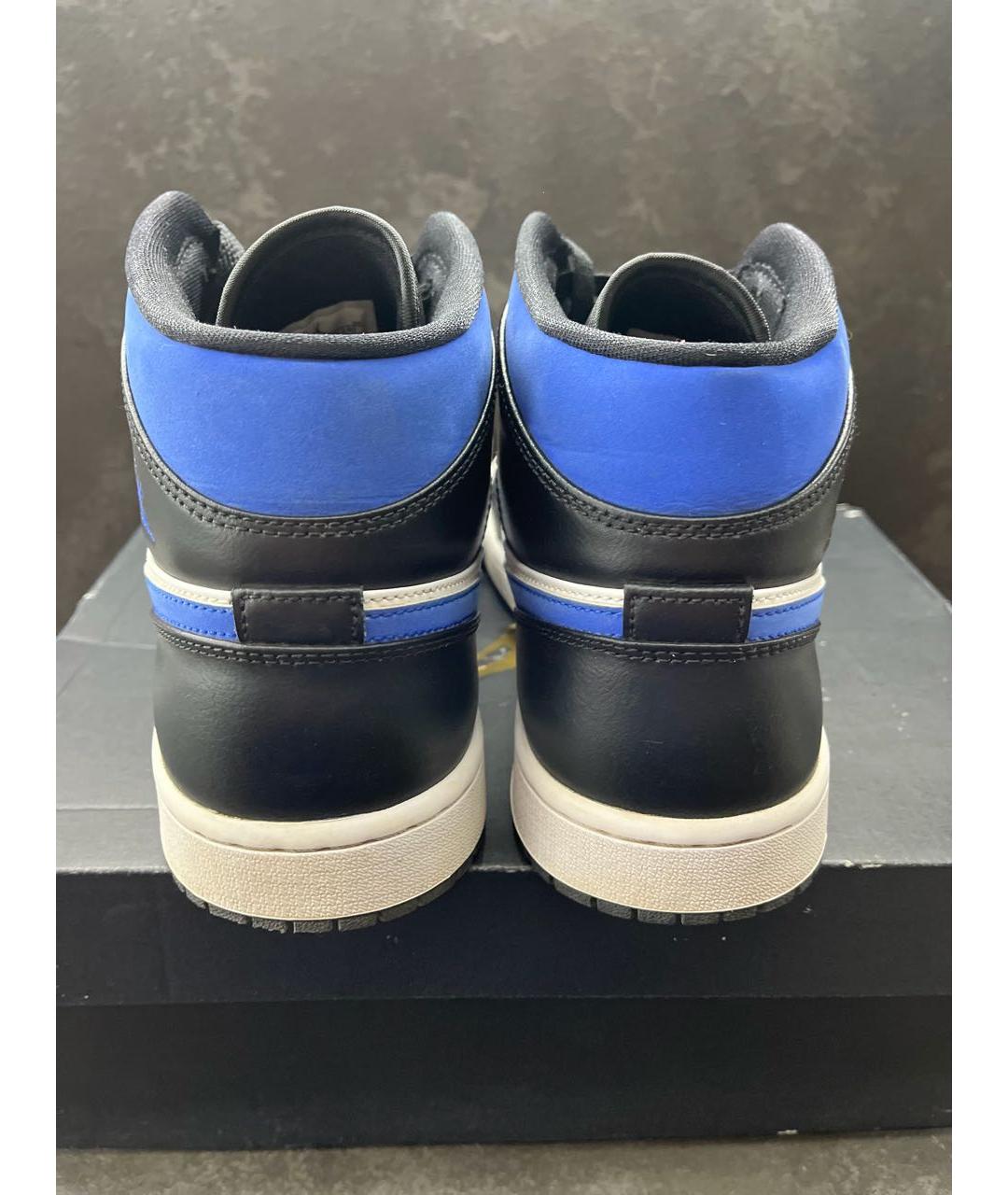 NIKE Синие кожаные высокие кроссовки / кеды, фото 3