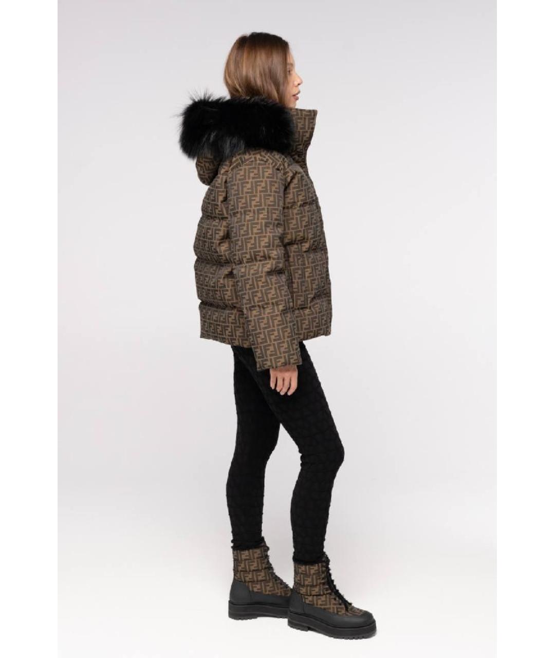 FENDI Коричневые текстильные ботинки, фото 6