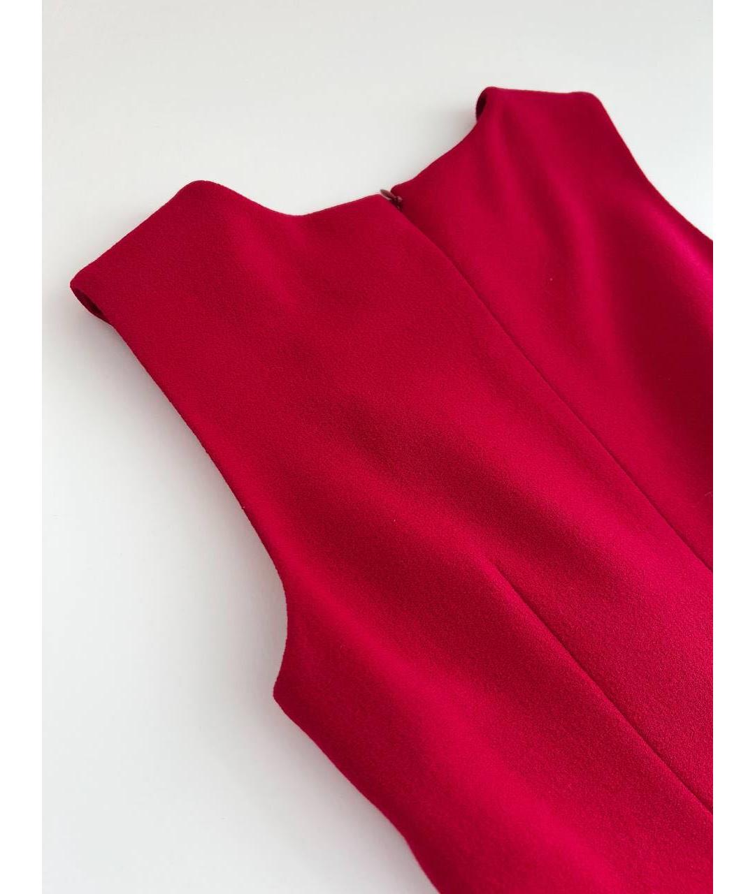 ALEXANDER MCQUEEN Красное хлопковое коктейльное платье, фото 5