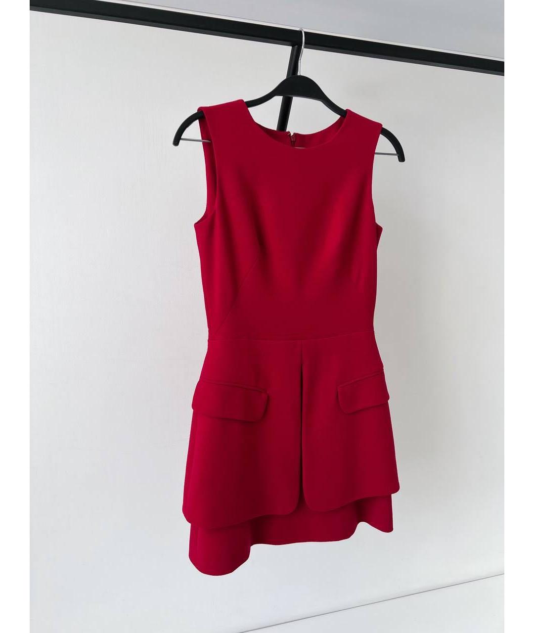 ALEXANDER MCQUEEN Красное хлопковое коктейльное платье, фото 2