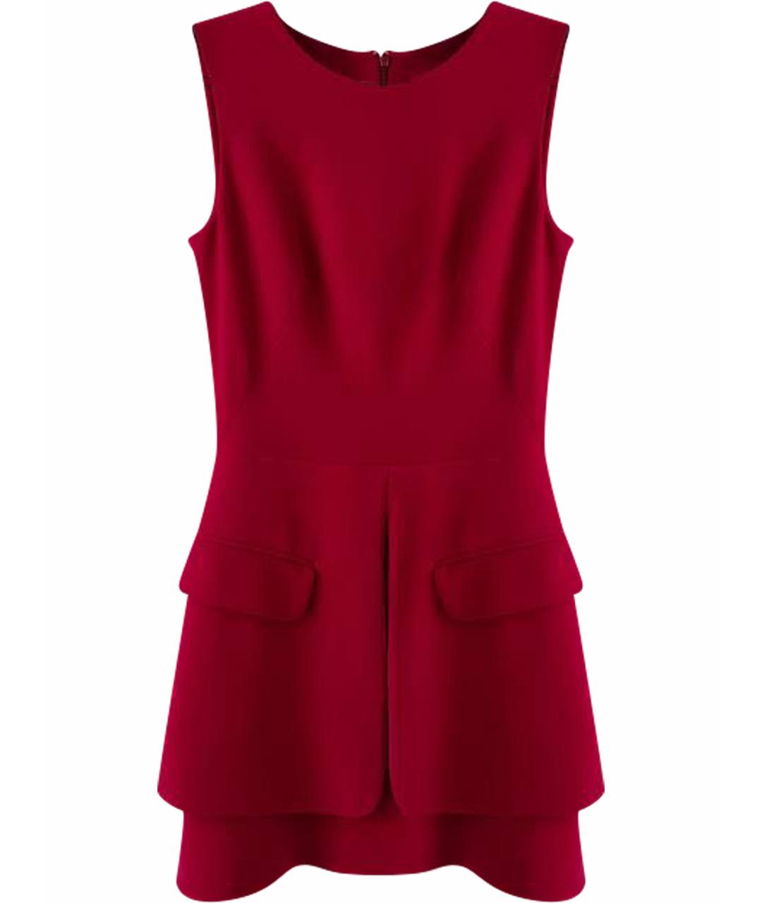 ALEXANDER MCQUEEN Красное хлопковое коктейльное платье, фото 1