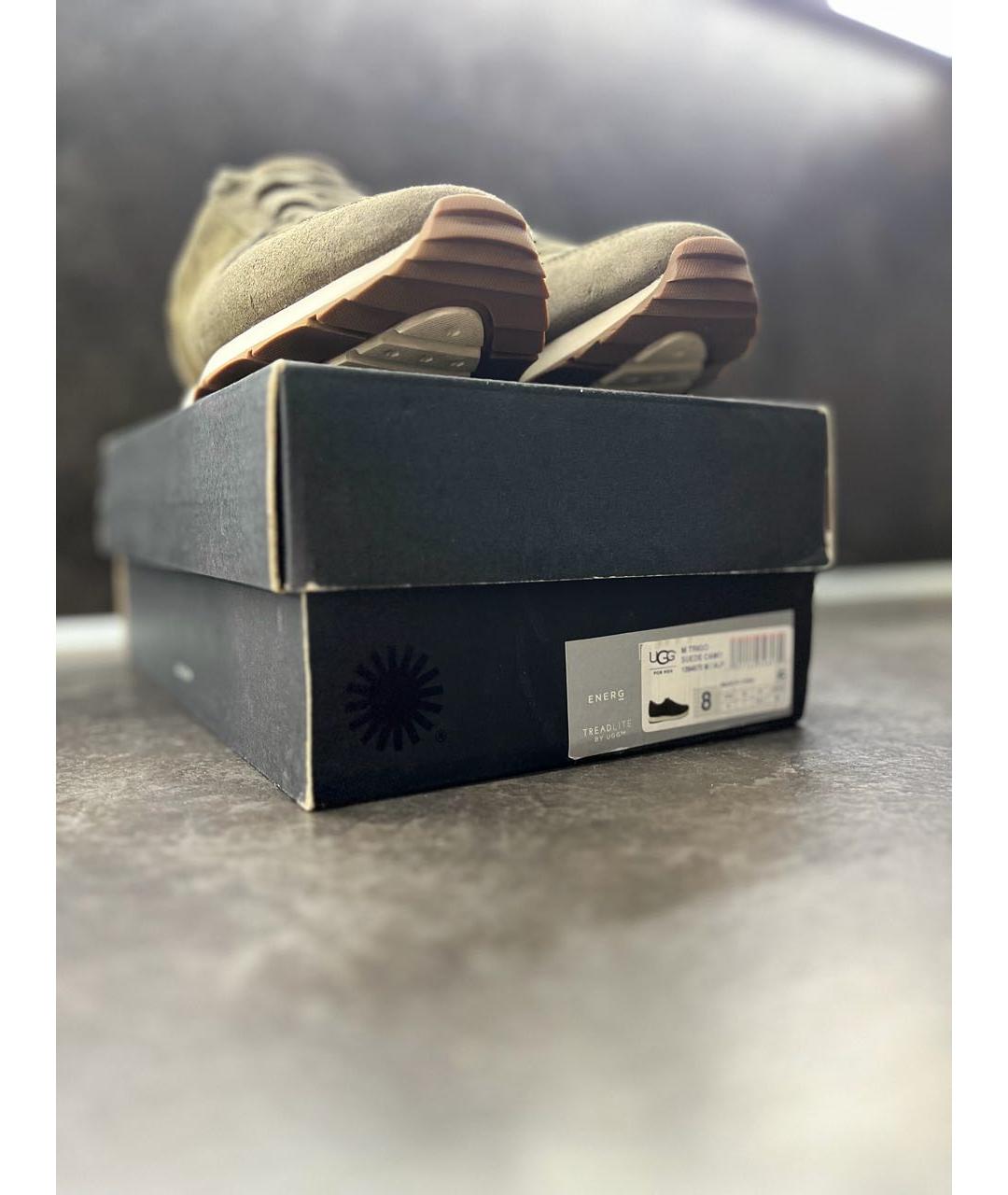 UGG AUSTRALIA Зеленые замшевые низкие кроссовки / кеды, фото 7