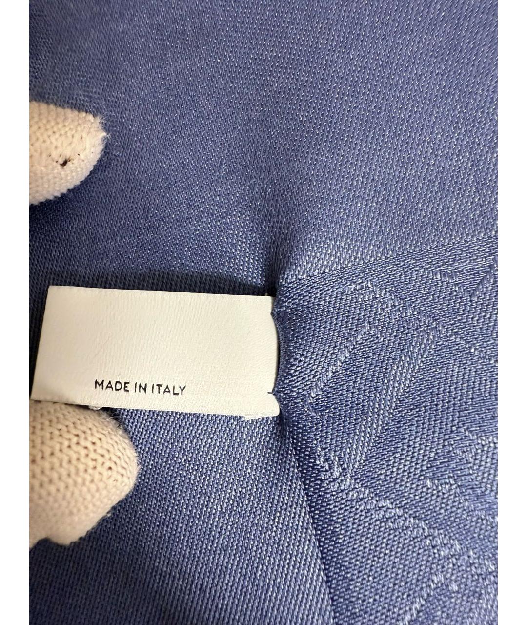 FERRAGAMO Синий шерстяной платок, фото 6