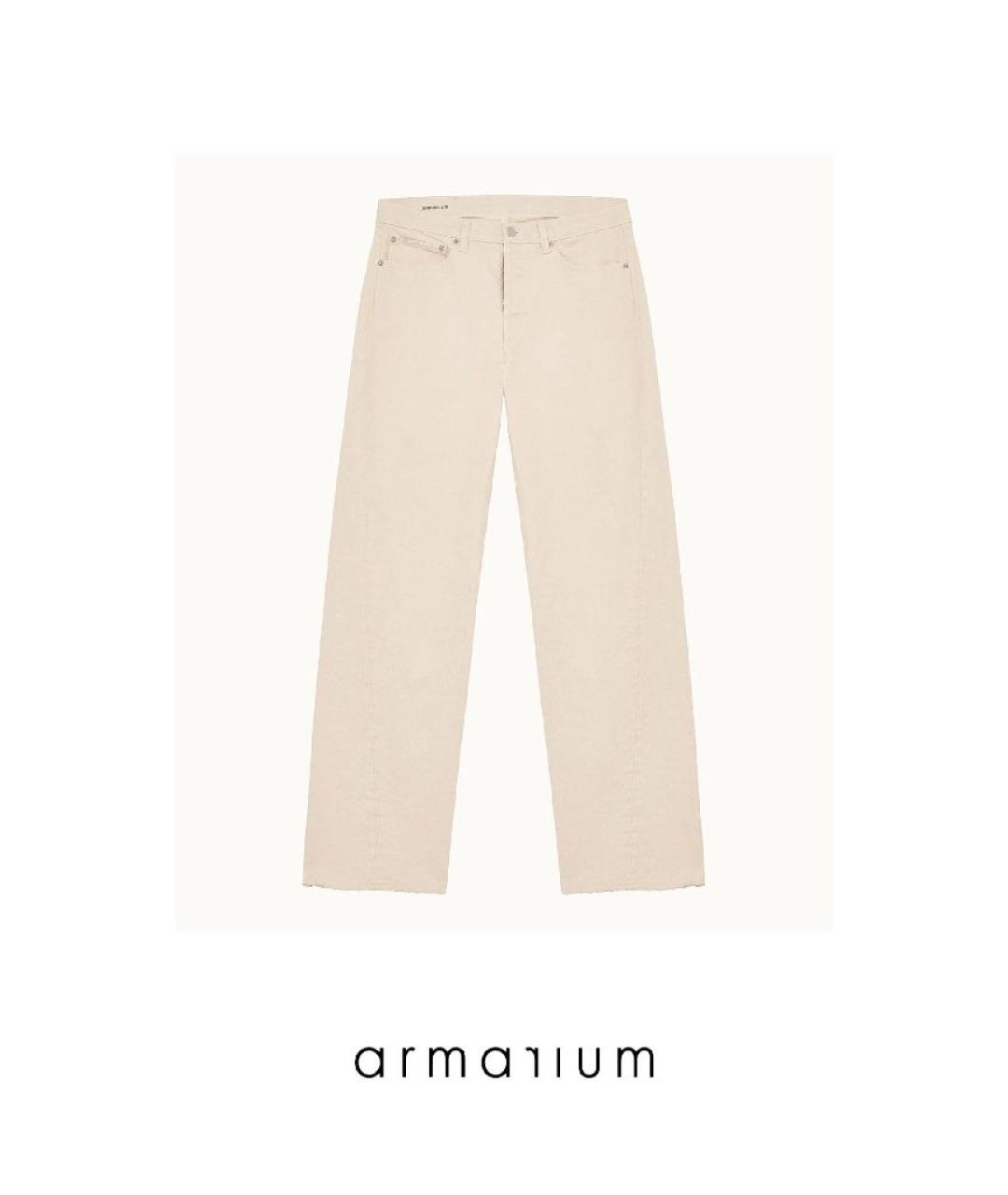 ARMARIUM Бежевые хлопковые прямые джинсы, фото 7