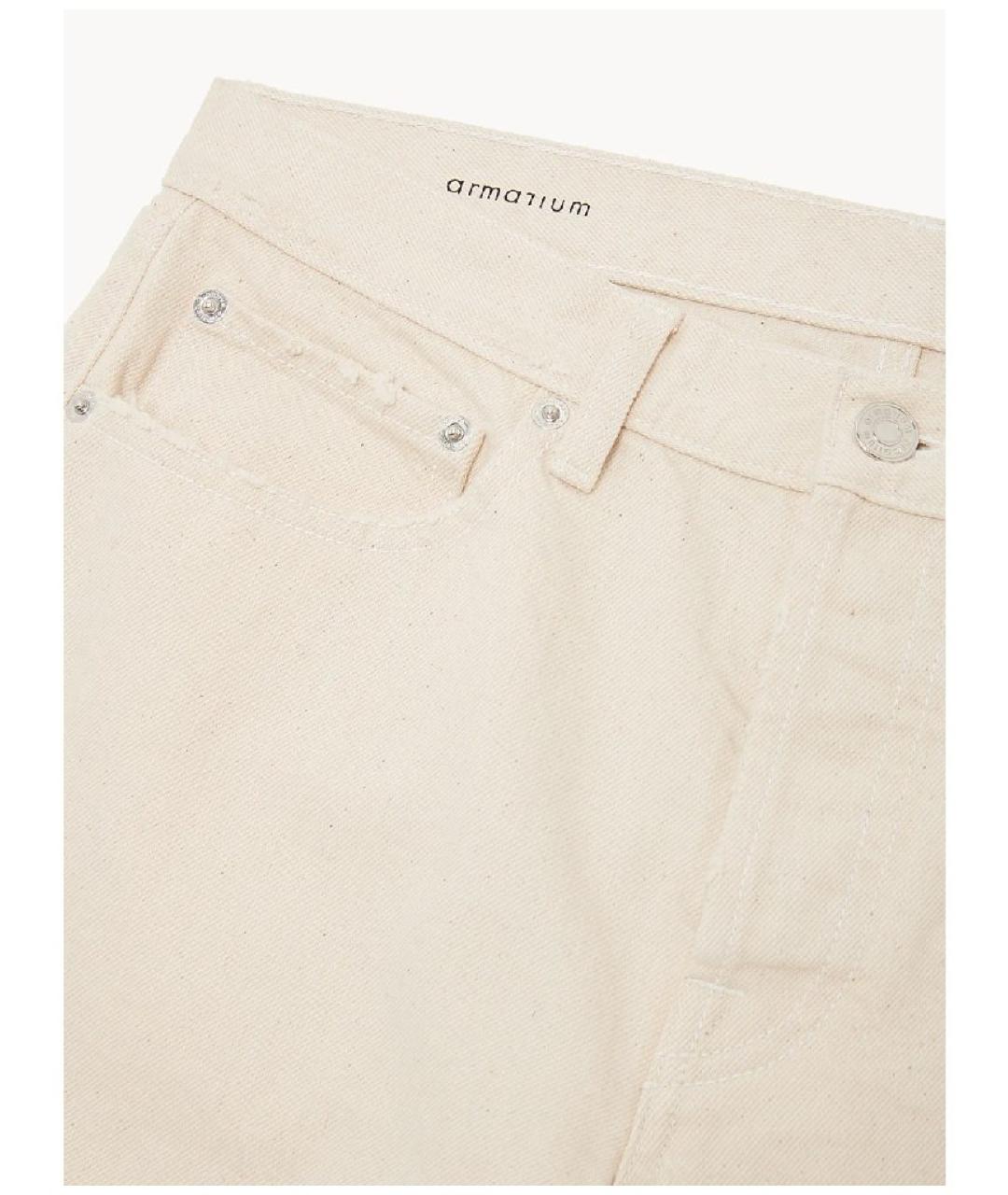 ARMARIUM Бежевые хлопковые прямые джинсы, фото 3