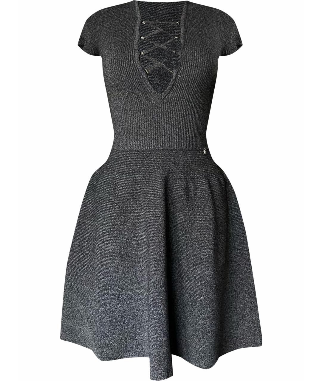 ELISABETTA FRANCHI Серое вискозное повседневное платье, фото 1