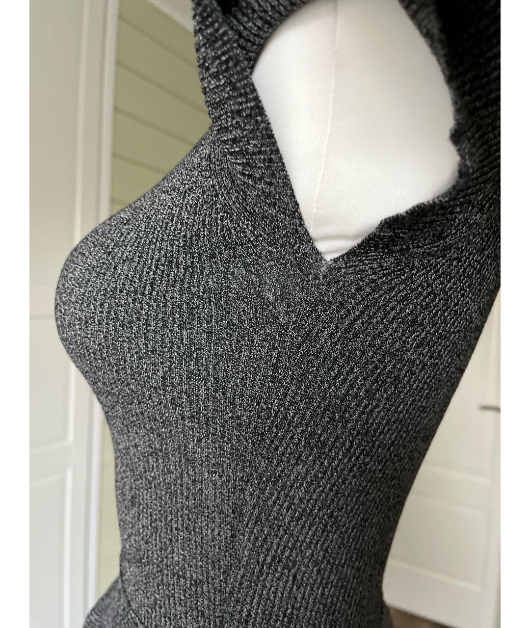 ELISABETTA FRANCHI Серое вискозное повседневное платье, фото 7