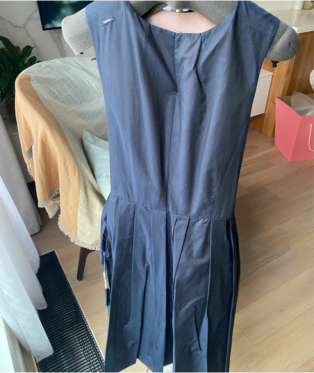 'S MAX MARA Темно-синее хлопковое повседневное платье, фото 2