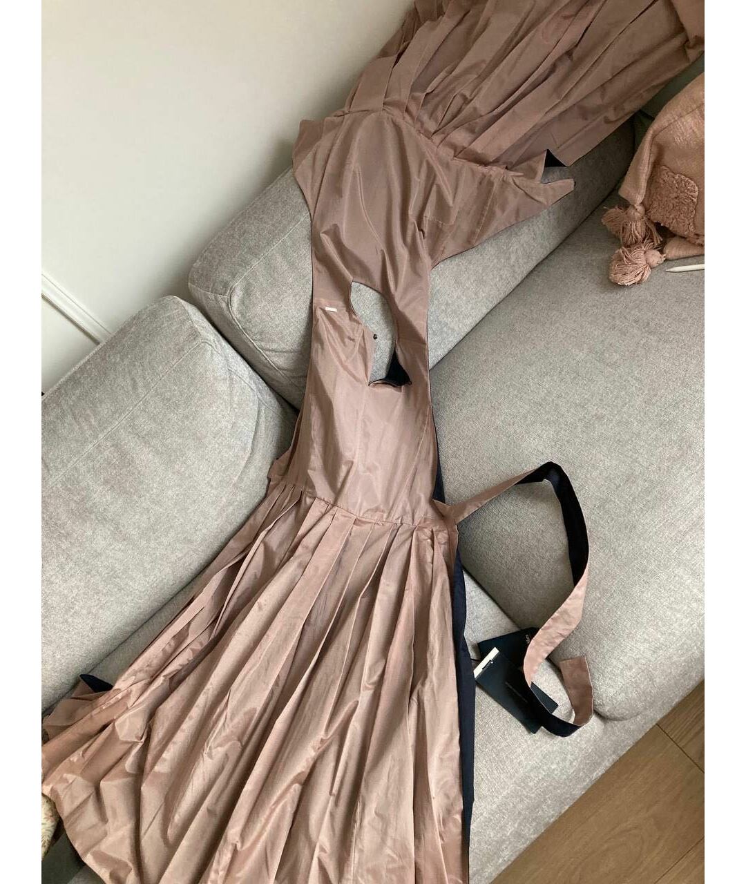 'S MAX MARA Темно-синее хлопковое повседневное платье, фото 7