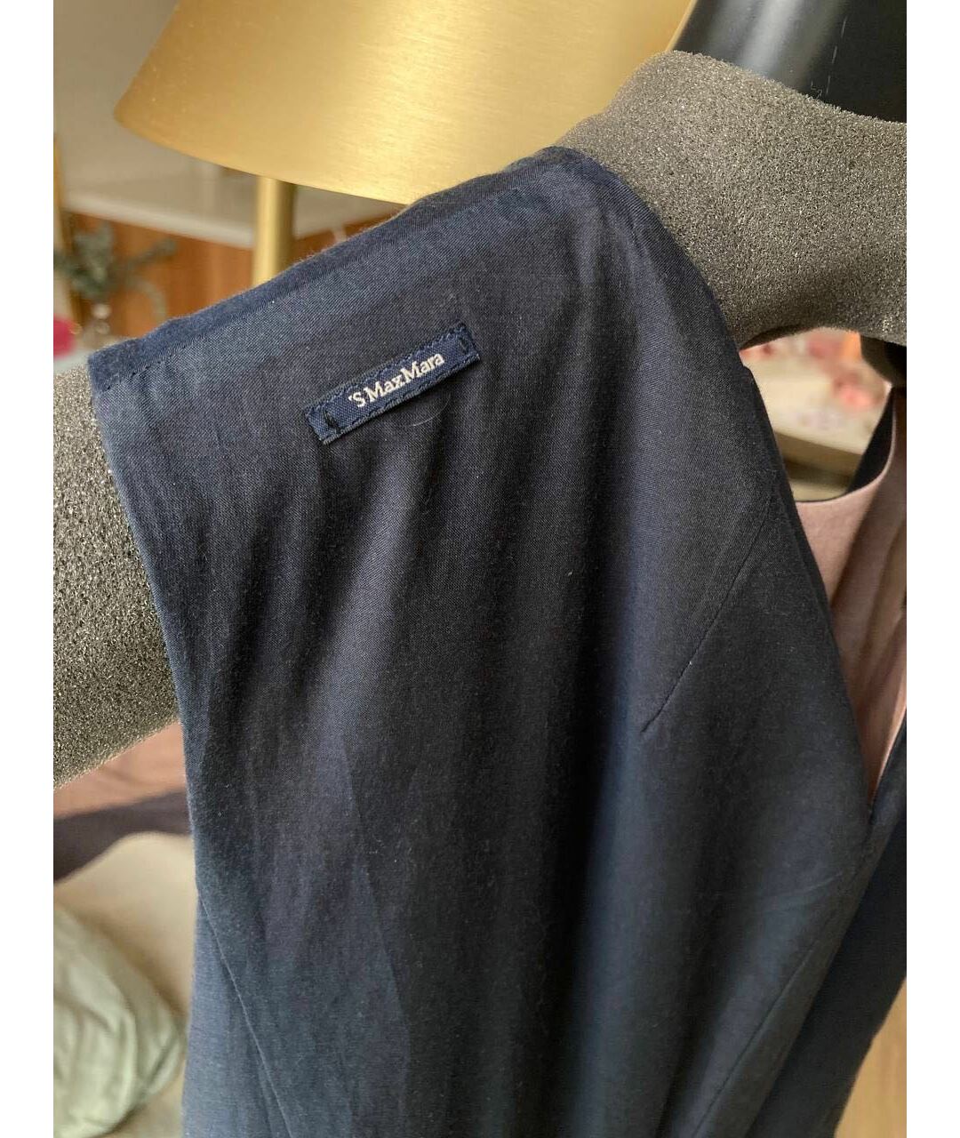 'S MAX MARA Темно-синее хлопковое повседневное платье, фото 3
