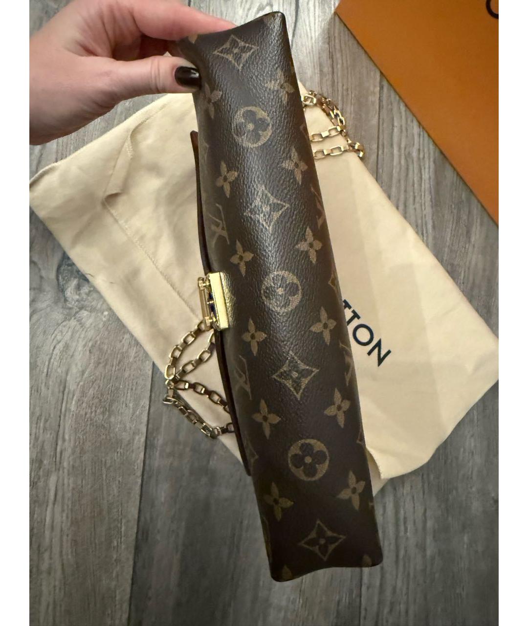 LOUIS VUITTON Бордовая кожаная сумка через плечо, фото 5