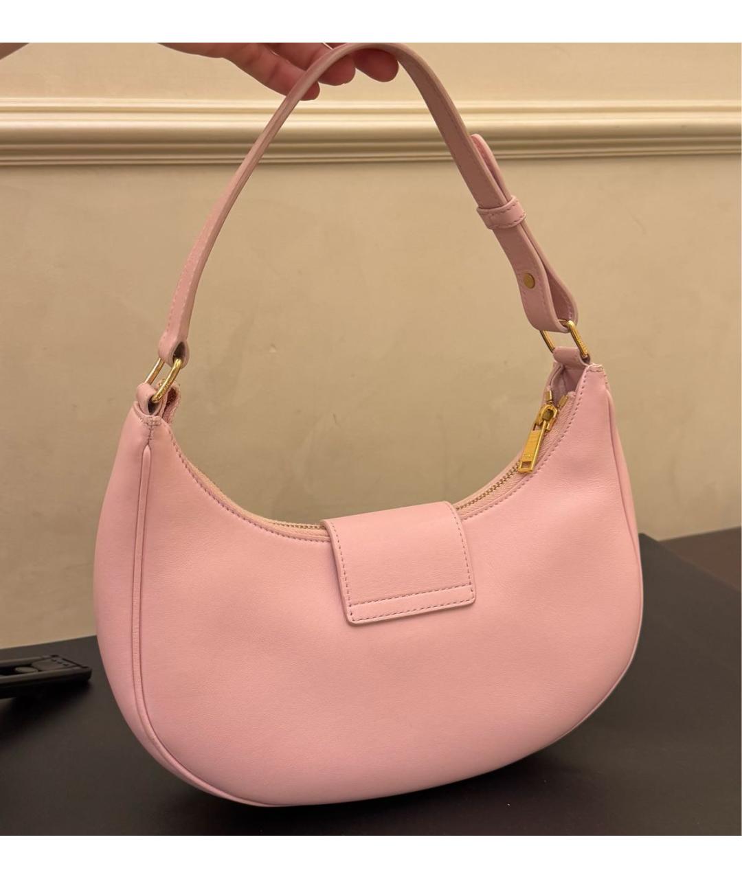 CELINE Розовая кожаная сумка через плечо, фото 3
