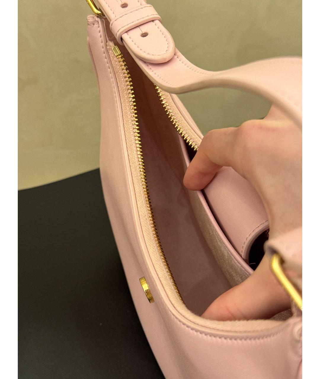 CELINE Розовая кожаная сумка через плечо, фото 7