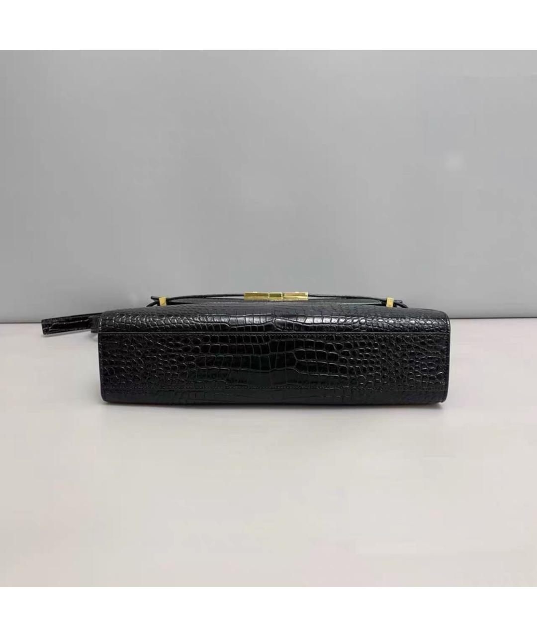 SAINT LAURENT Черная кожаная сумка через плечо, фото 6