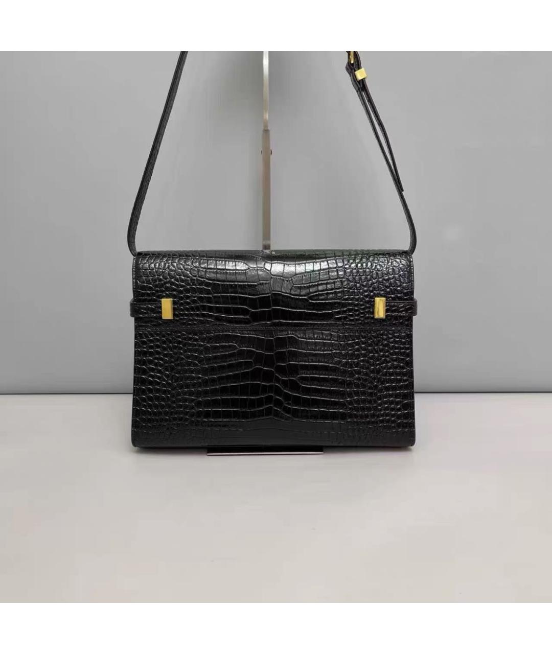 SAINT LAURENT Черная кожаная сумка через плечо, фото 2