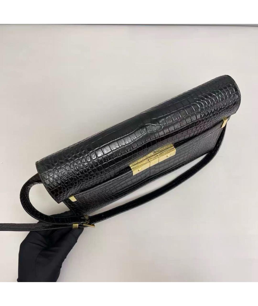 SAINT LAURENT Черная кожаная сумка через плечо, фото 7