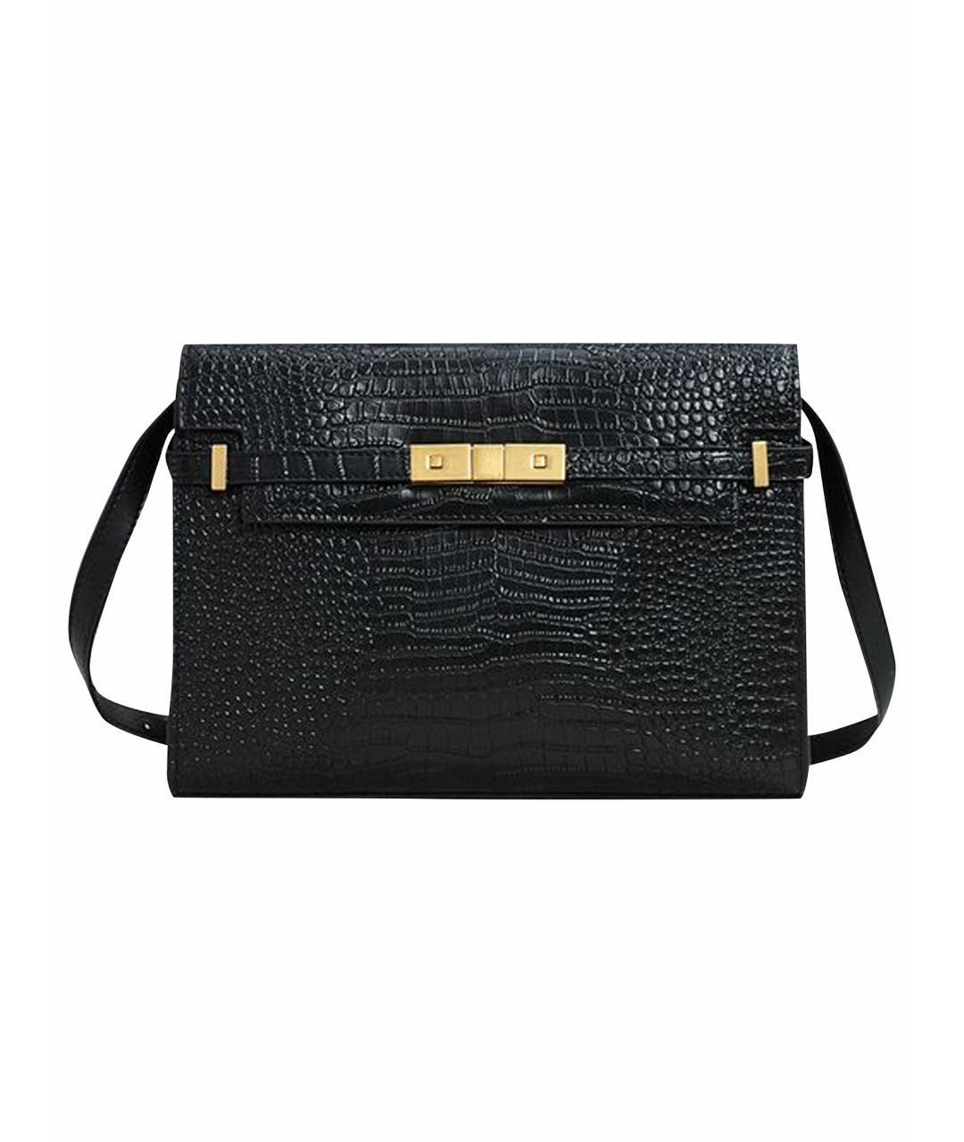 SAINT LAURENT Черная кожаная сумка через плечо, фото 1