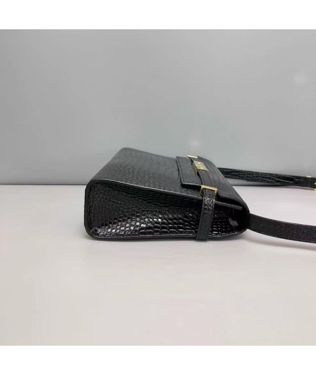 SAINT LAURENT Черная кожаная сумка через плечо, фото 5