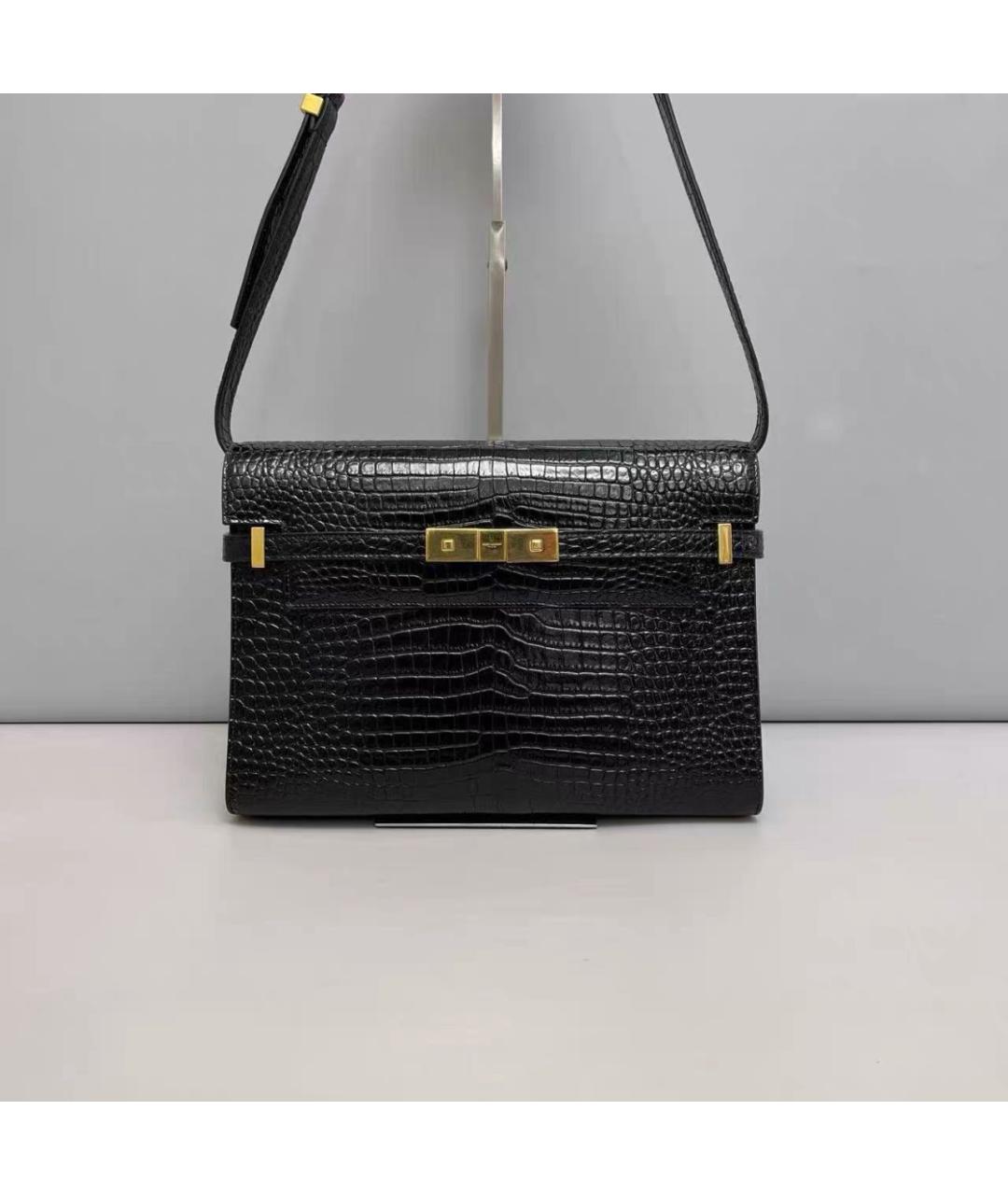 SAINT LAURENT Черная кожаная сумка через плечо, фото 8