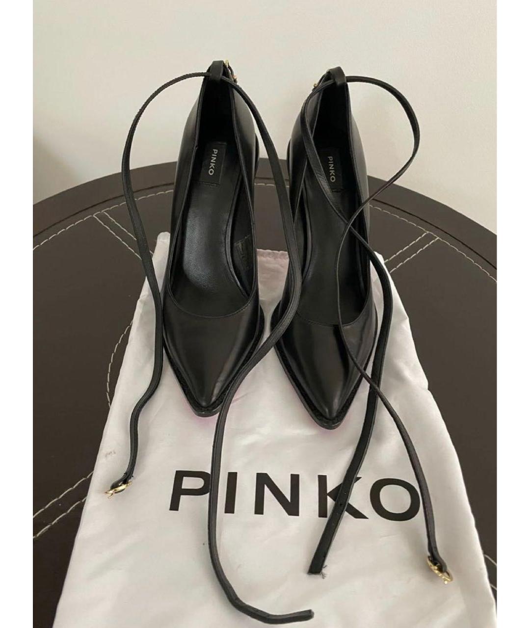 PINKO Черные кожаные туфли, фото 2