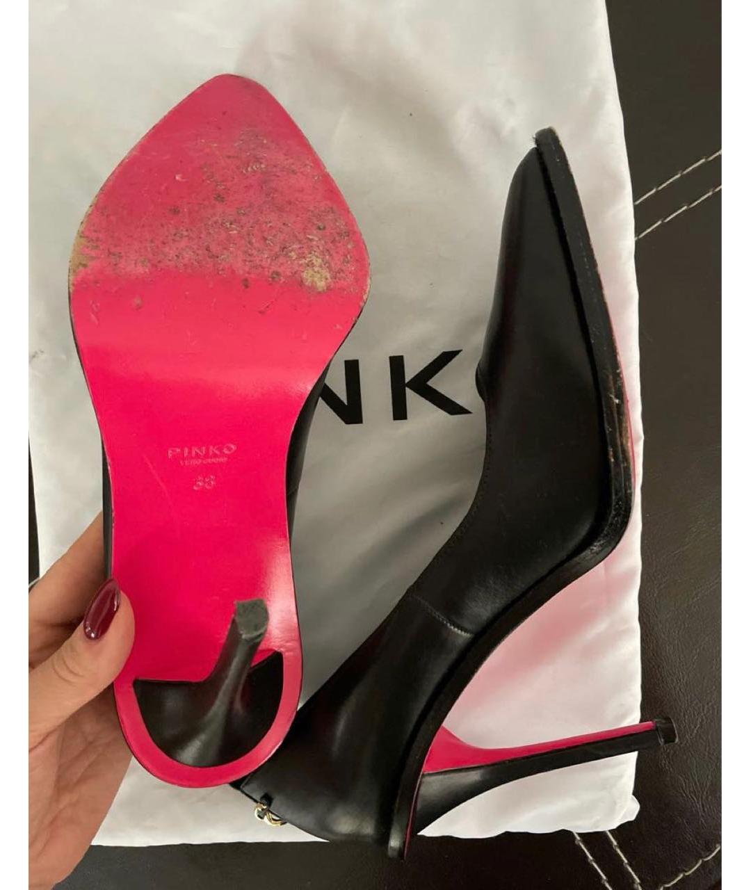 PINKO Черные кожаные туфли, фото 7