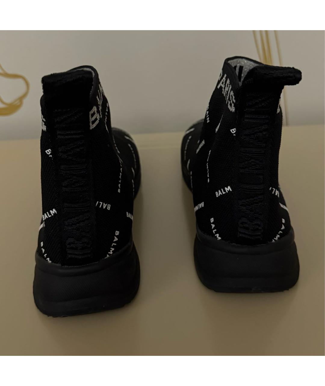 BALMAIN Черные текстильные кеды, фото 4