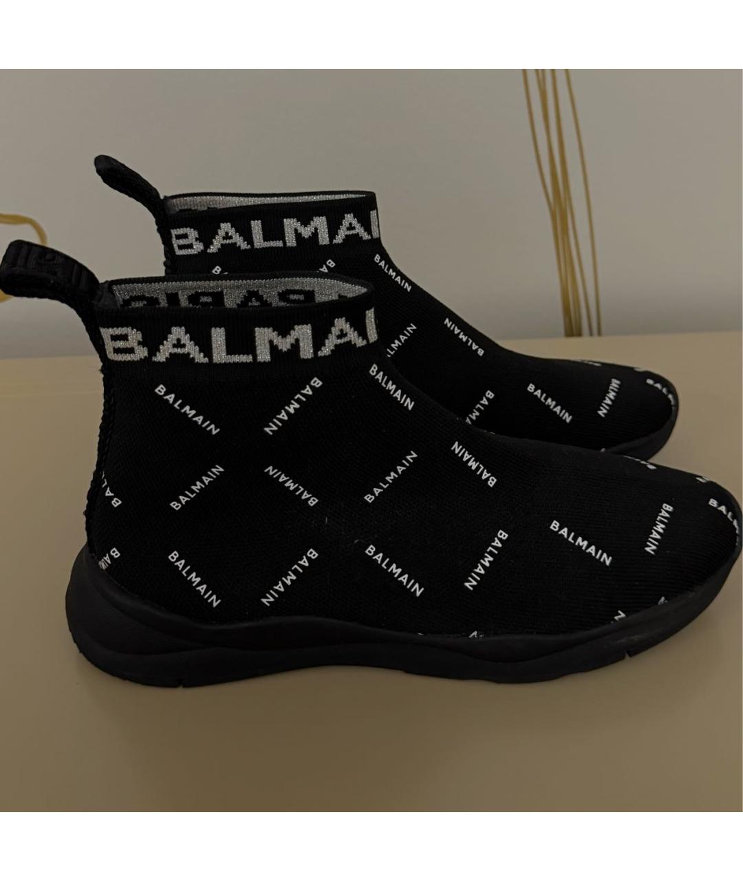 BALMAIN Черные текстильные кеды, фото 5