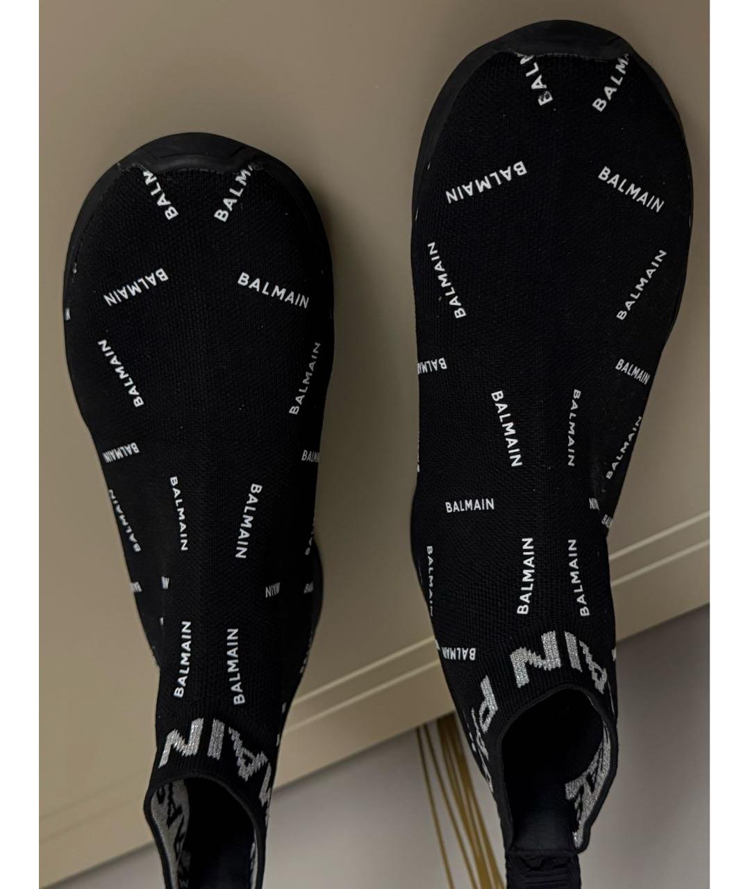 BALMAIN Черные текстильные кеды, фото 3