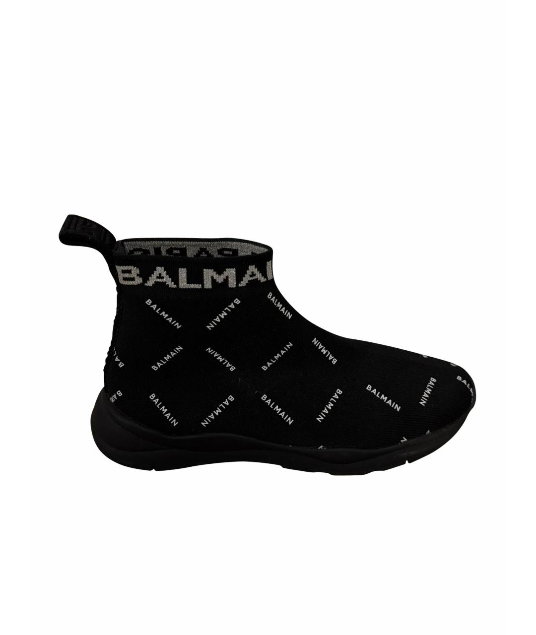 BALMAIN Черные текстильные кеды, фото 1