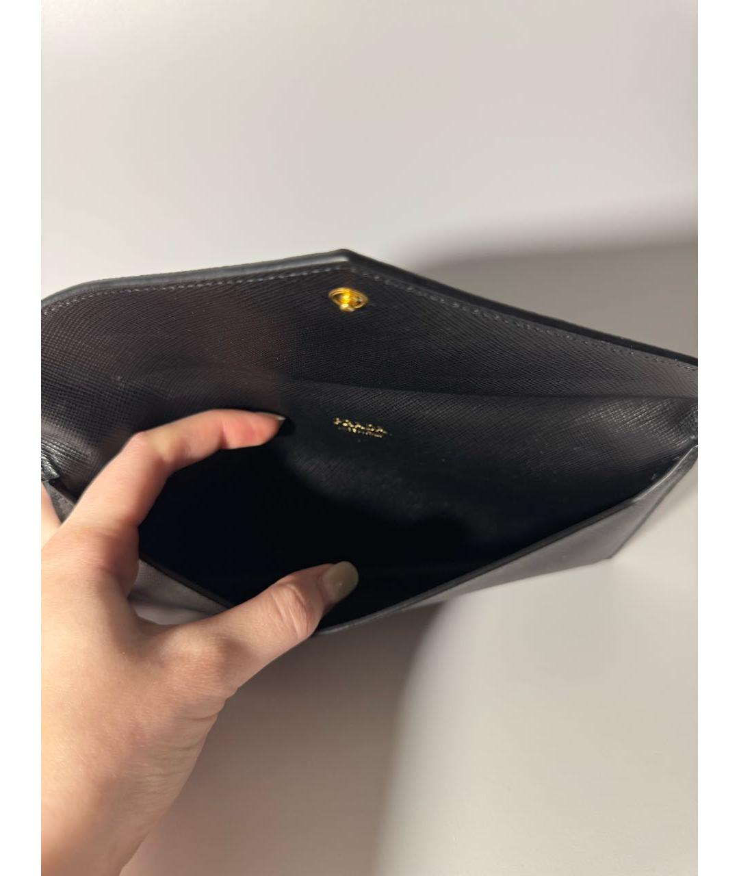 PRADA Черный кожаный кошелек, фото 4