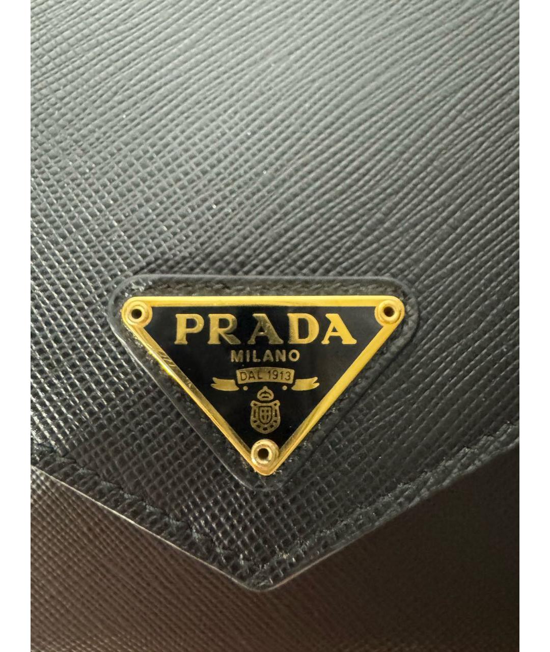 PRADA Черный кожаный кошелек, фото 8