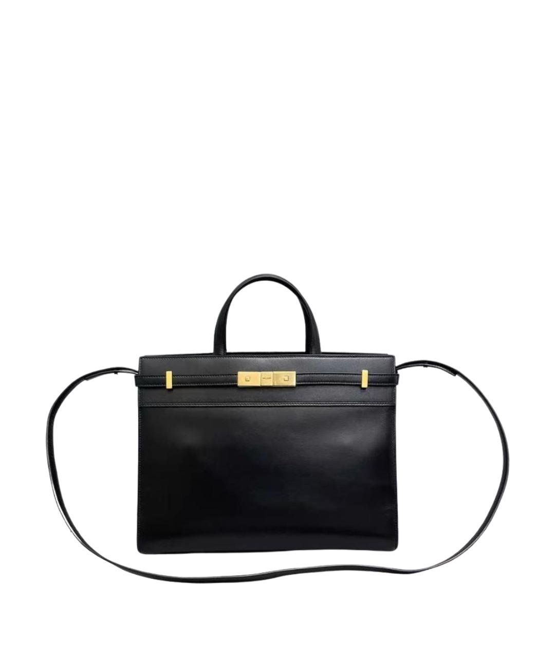 SAINT LAURENT Черная кожаная сумка с короткими ручками, фото 1