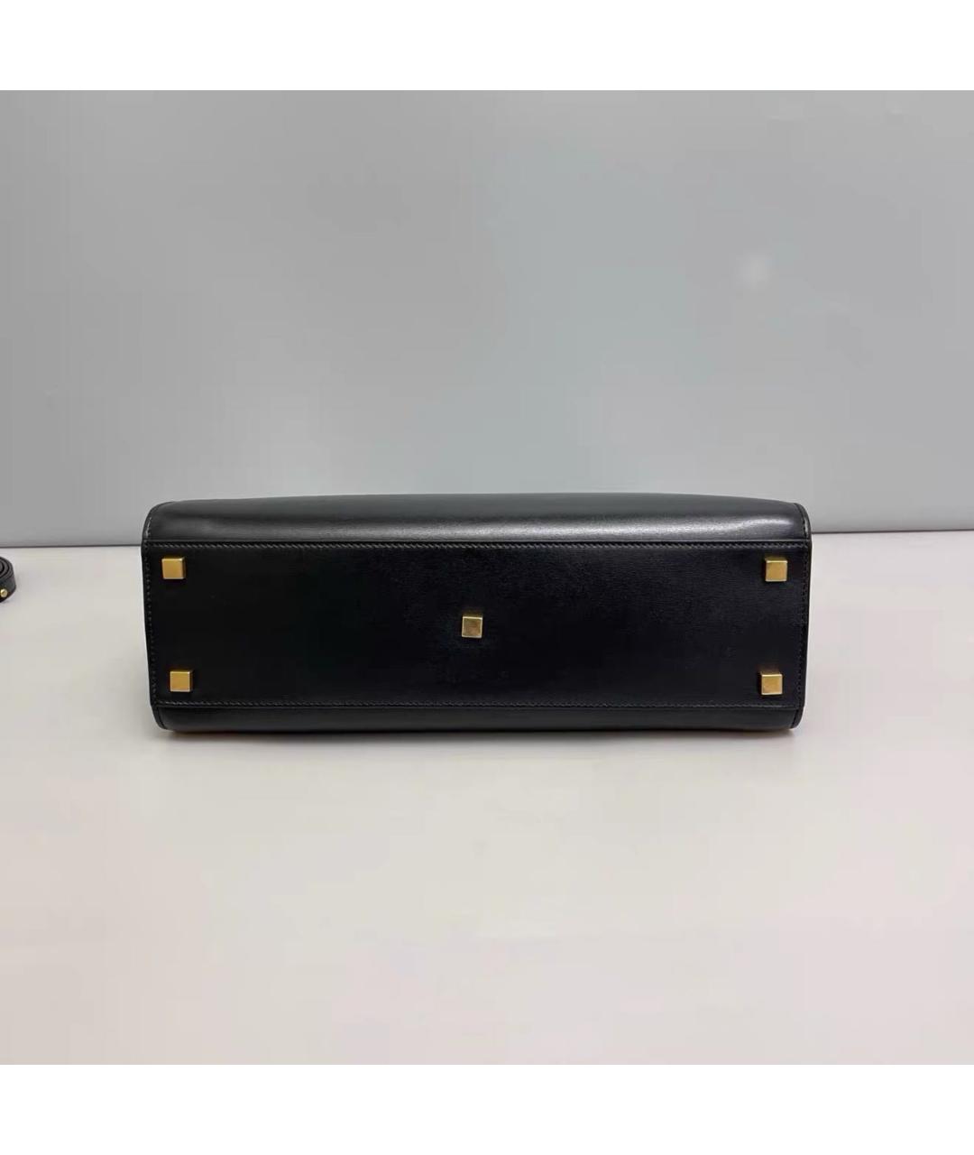 SAINT LAURENT Черная кожаная сумка с короткими ручками, фото 6