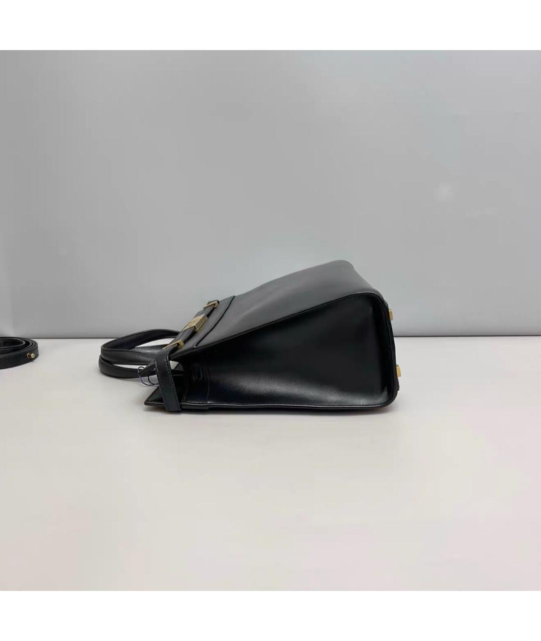 SAINT LAURENT Черная кожаная сумка с короткими ручками, фото 5