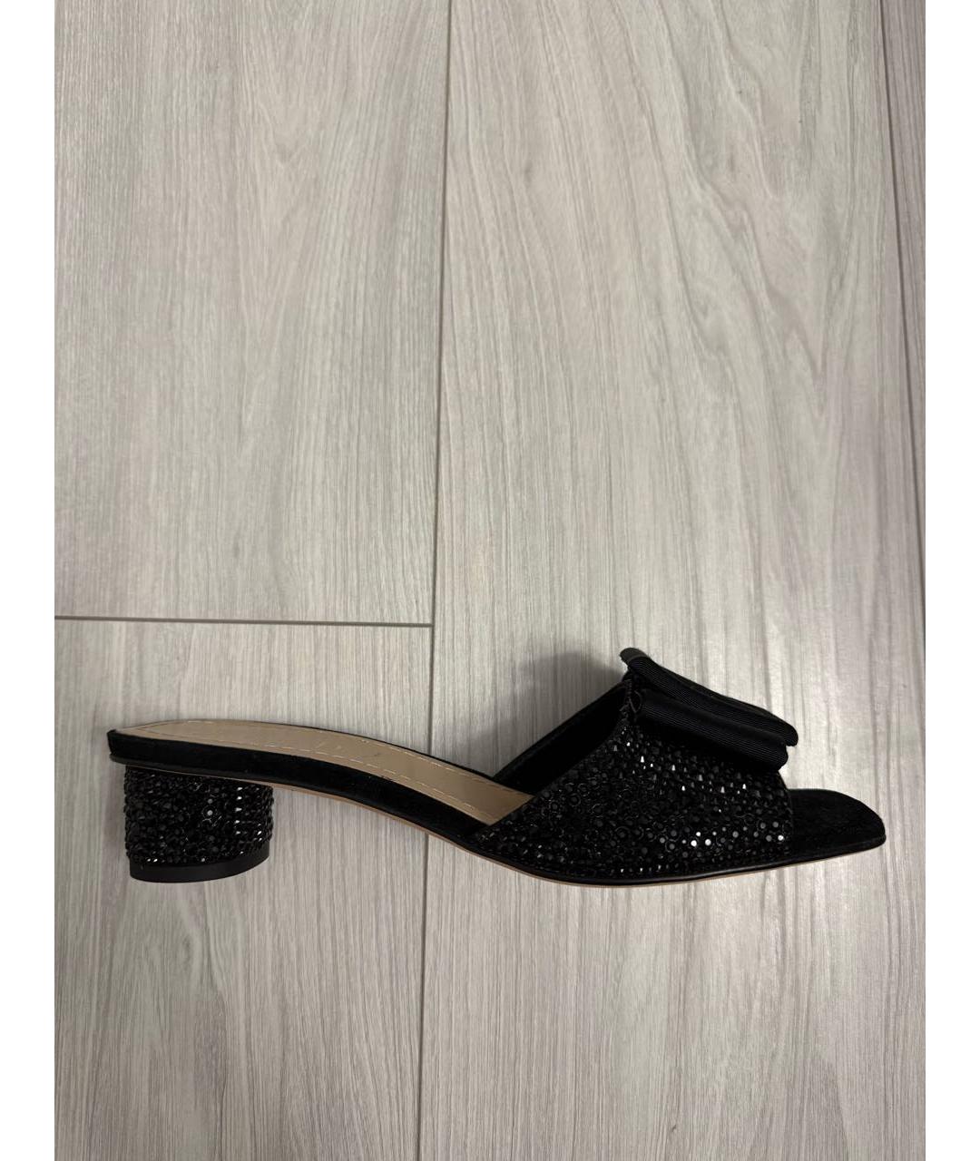 CHRISTIAN DIOR Черные текстильные мюли, фото 8