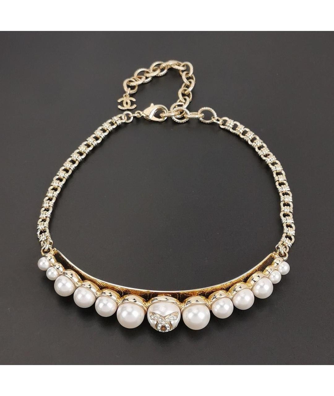 CHANEL Золотое металлическое колье, фото 6