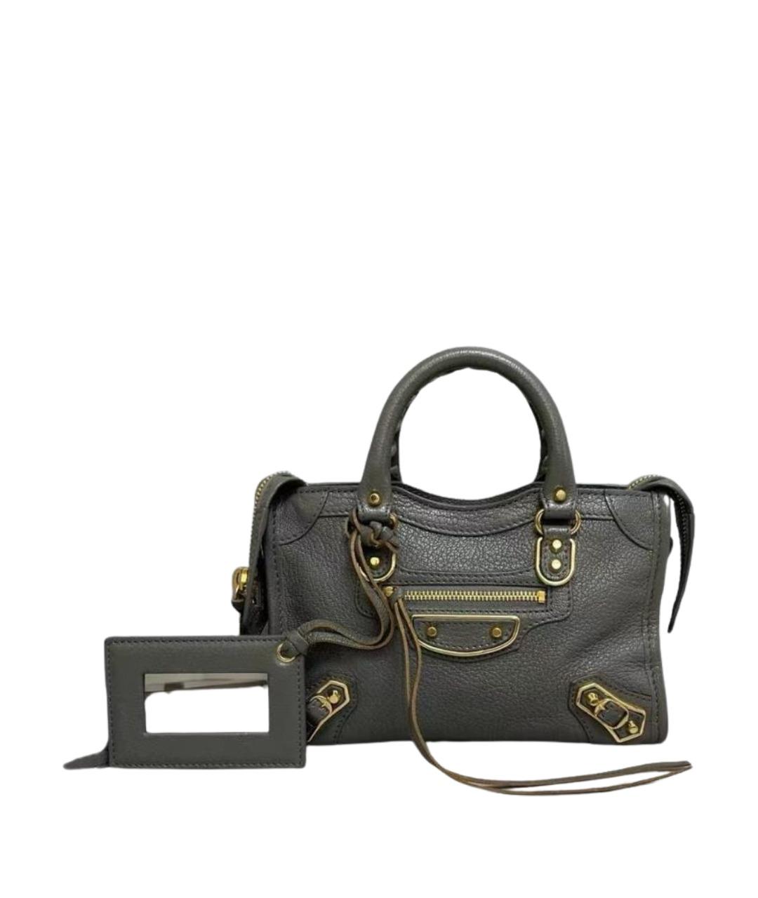 BALENCIAGA Серая кожаная сумка через плечо, фото 1