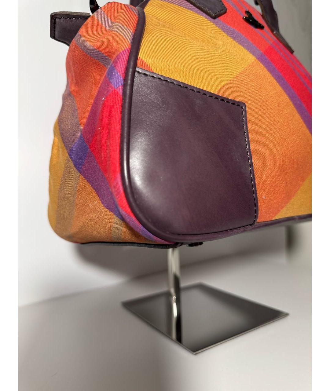 VIVIENNE WESTWOOD Мульти тканевая сумка с короткими ручками, фото 4