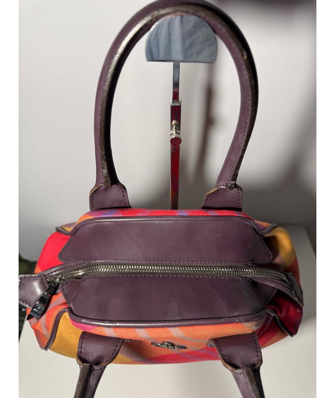 VIVIENNE WESTWOOD Мульти тканевая сумка с короткими ручками, фото 6