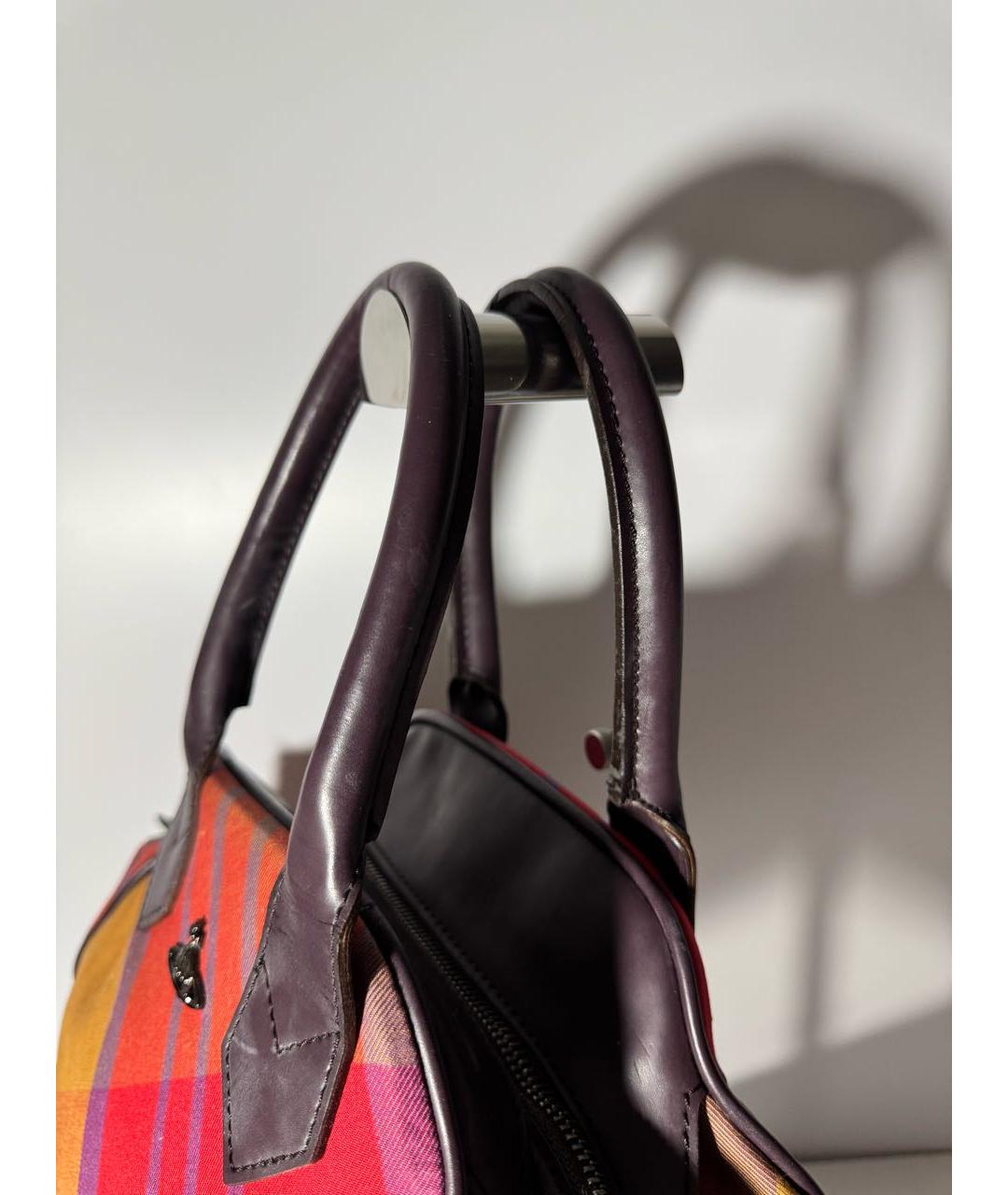 VIVIENNE WESTWOOD Мульти тканевая сумка с короткими ручками, фото 7